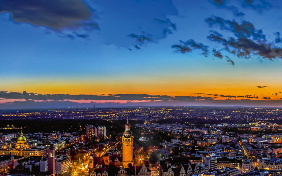 Leipzig am Abend Panorama HDR