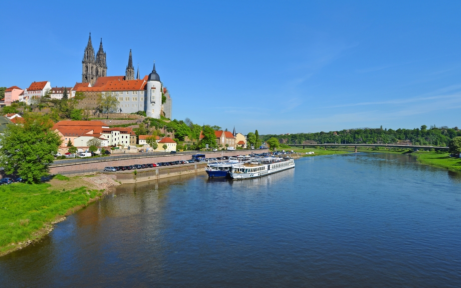 Meißen, Dom, Albrechtsburg, Burgberg, Elbe, Porzellanmanufaktur, Deutschland, Sachsen