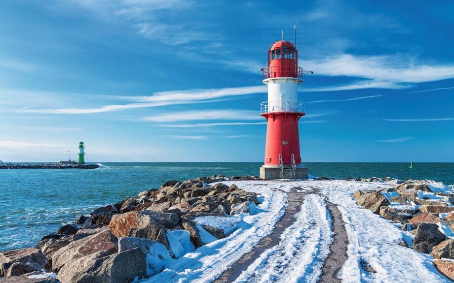 Molentürme in Warnemünde im Winter