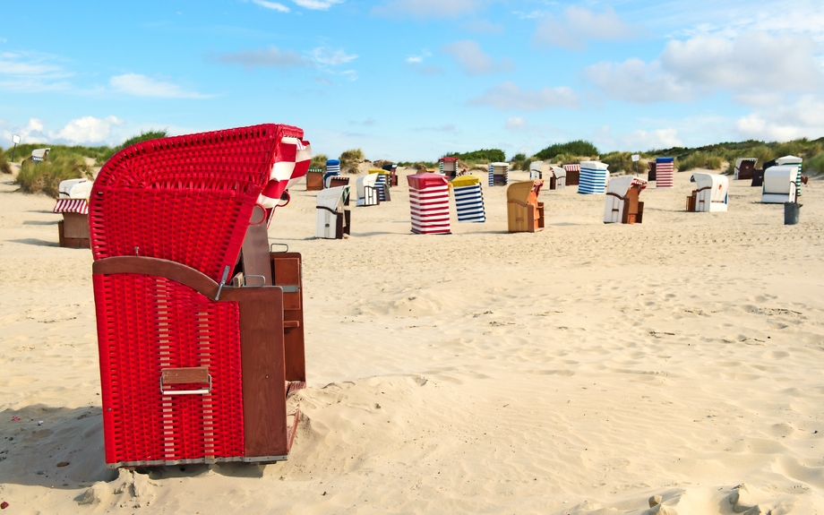 Strandkörbe auf der Insel Borkum