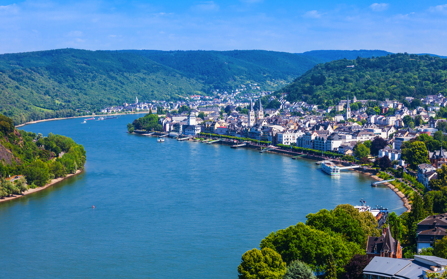 Luftaufnahme der Stadt Boppard,Deutschland