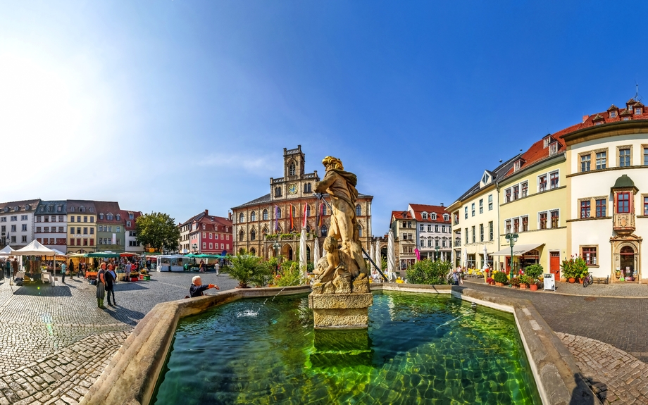 Rathaus am Marktplatz in Weimar, Deutschland