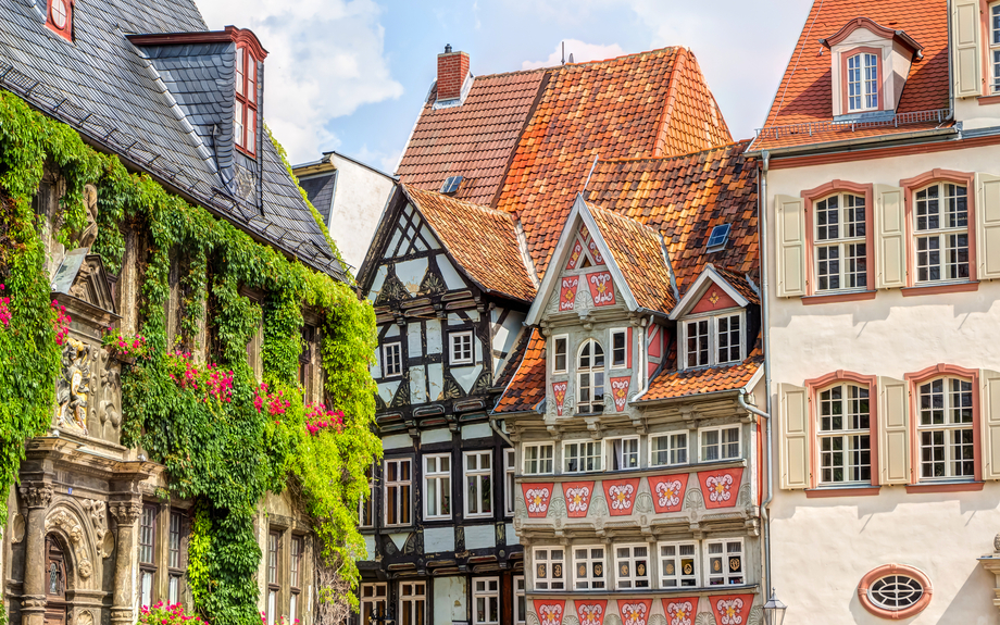 Fachwerkhäuser in der Welterbestadt Quedlinburg im Harz