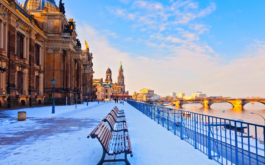 Dresden im Winter, Deutschland