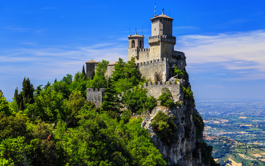 Blick auf Monte Titano und die Festung San Marino