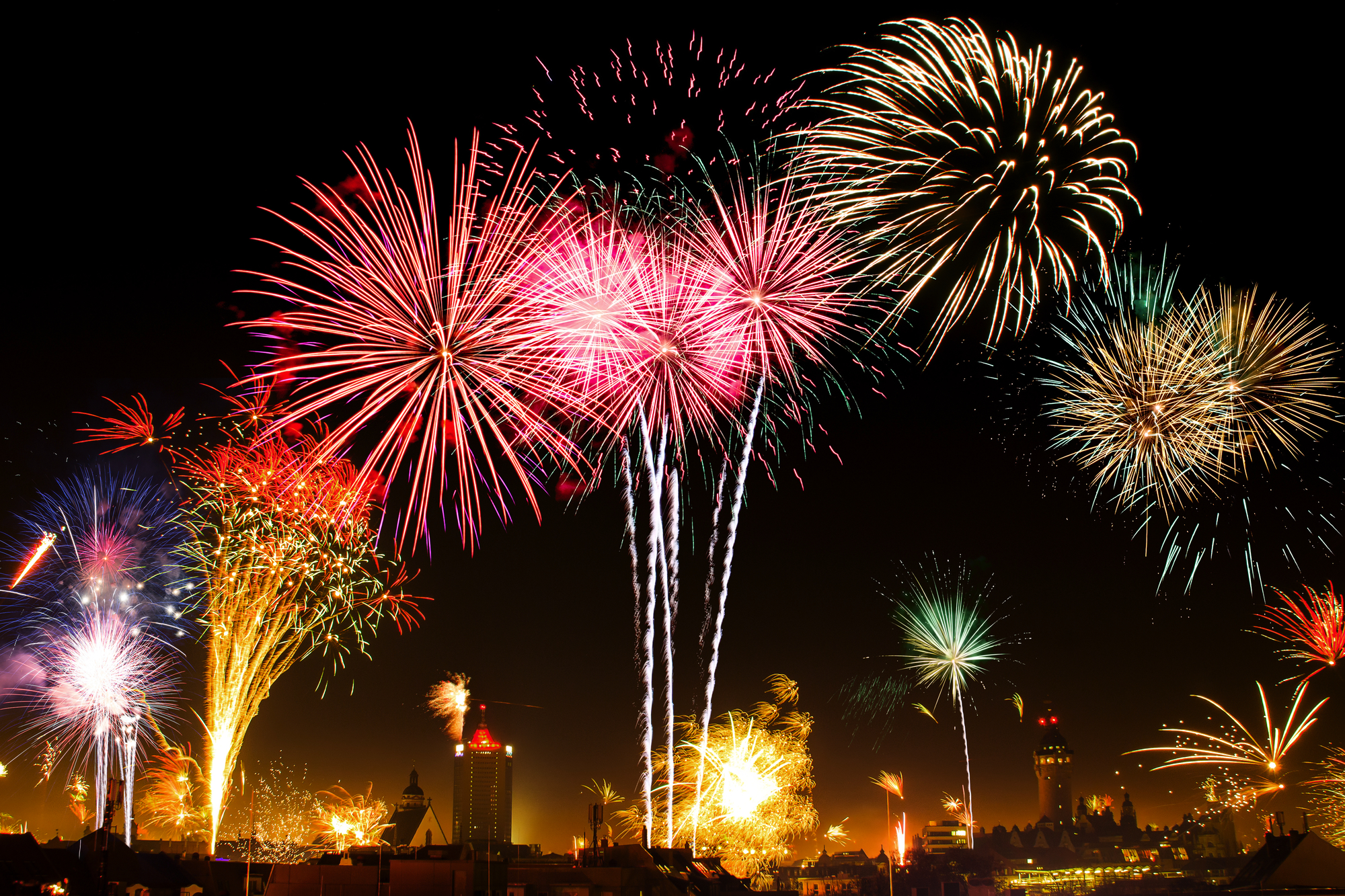 Feuerwerk über Leipzig