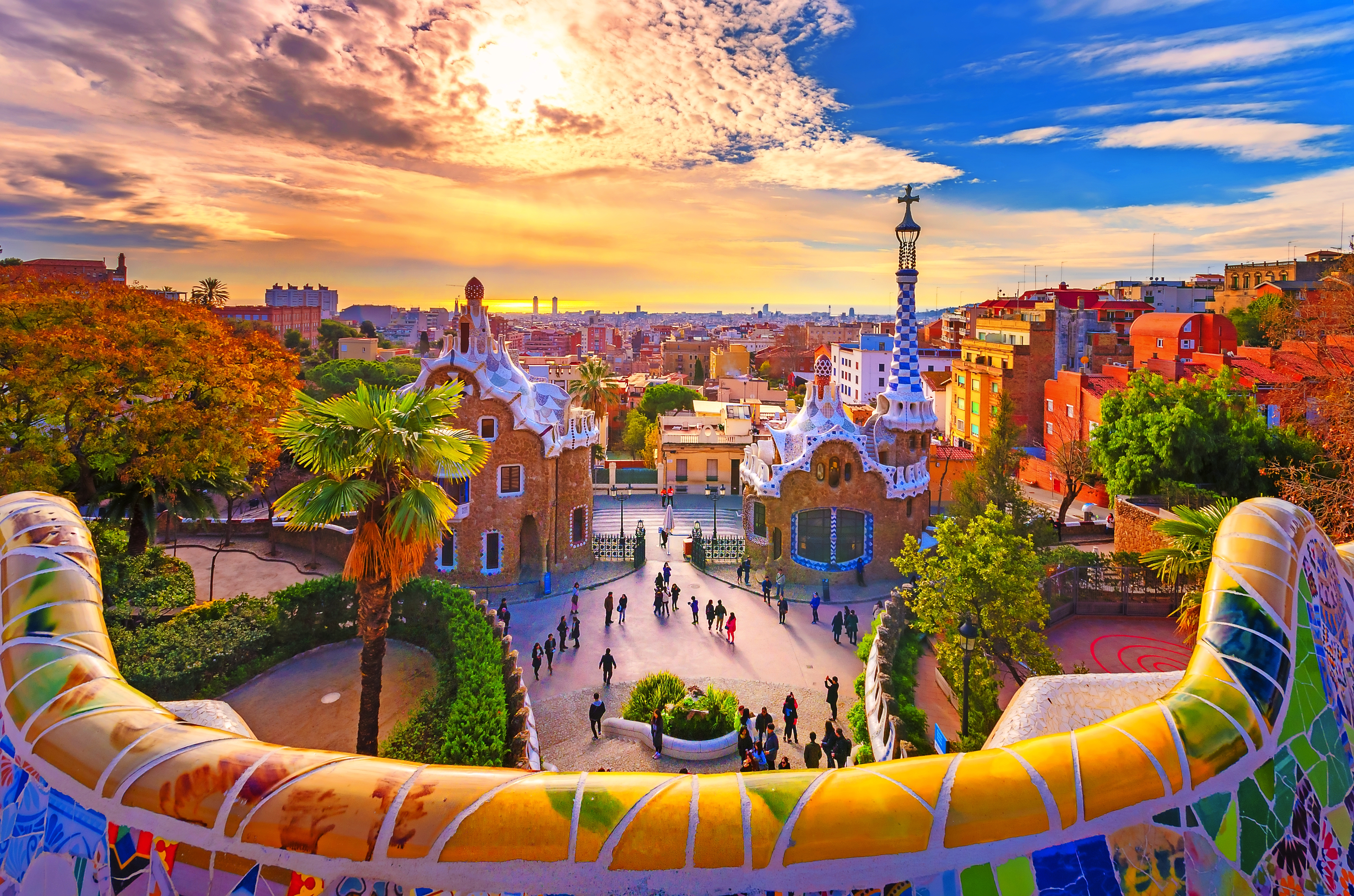 Stadtansicht vom Park Guell in Barcelona