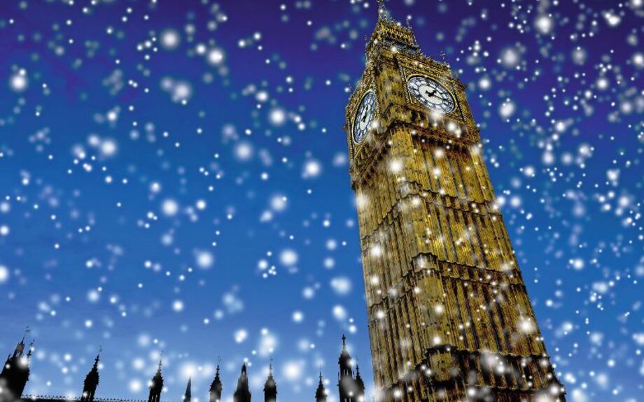 Big Ben mit Schnee