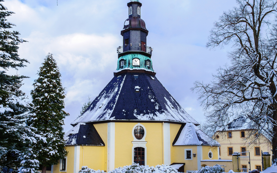 Seiffener Rundkirche im Winter