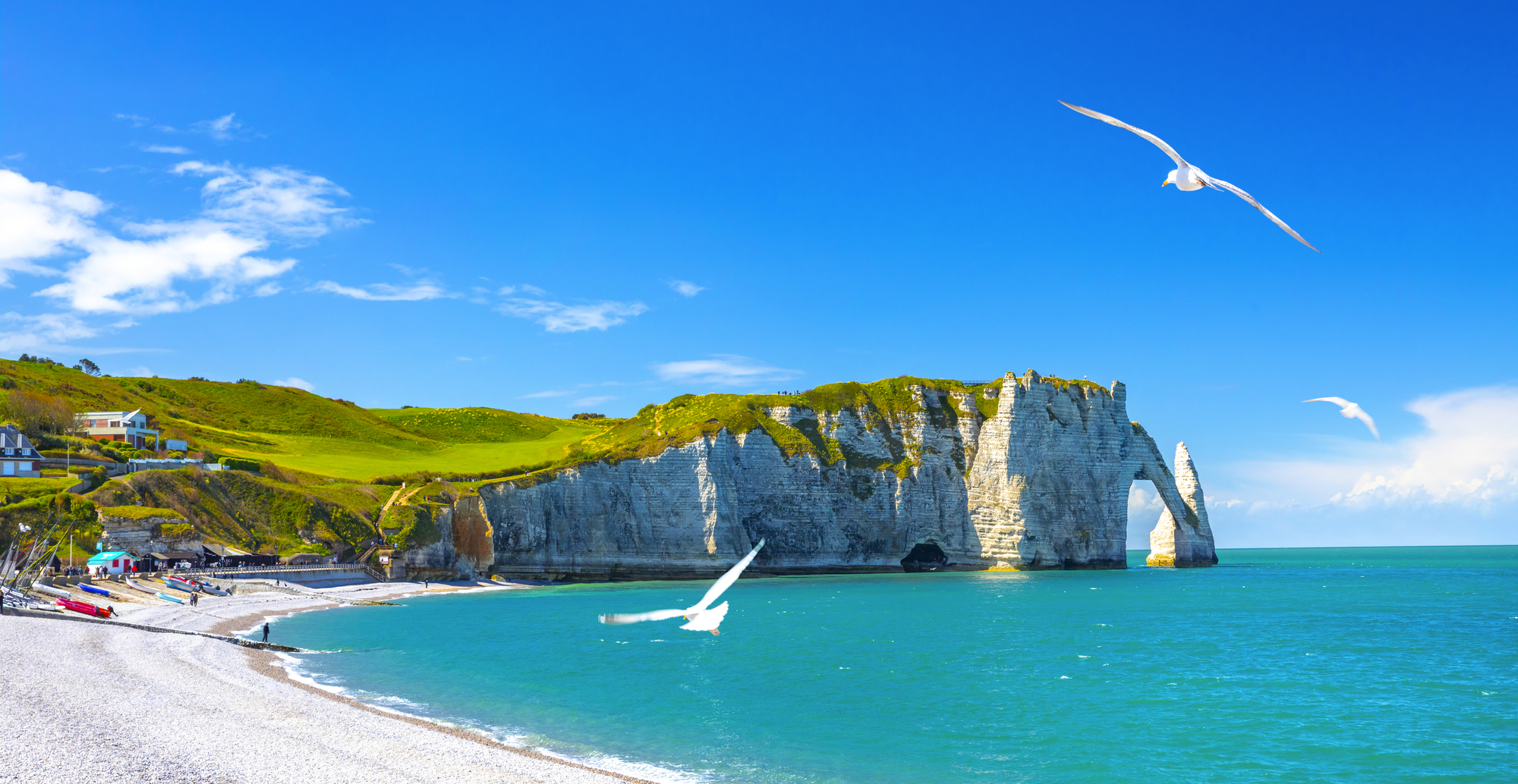 Klippen von Étretat in der Normandie, Frankreich