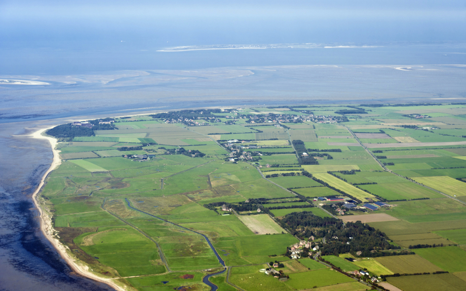 Luftbild vom Schleswig-Holsteinischen Wattenmeer bei Föhr, Deutschland