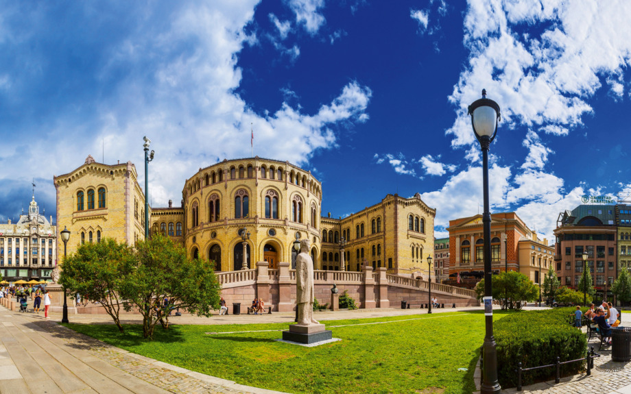 Norwegisches Parlamentsgebäude in Oslo