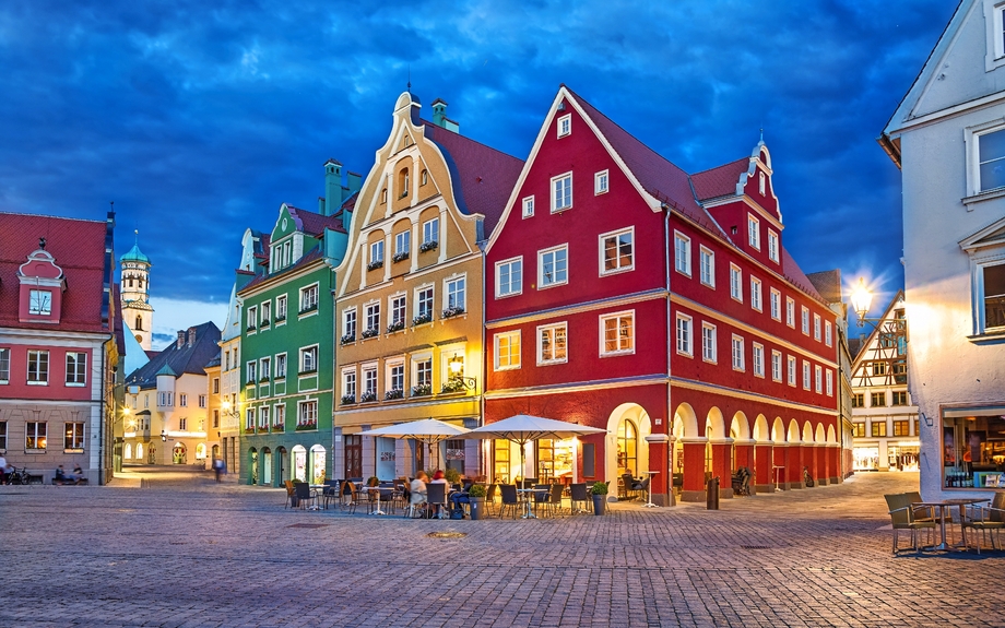 Bunte Gebäude in Memmingen