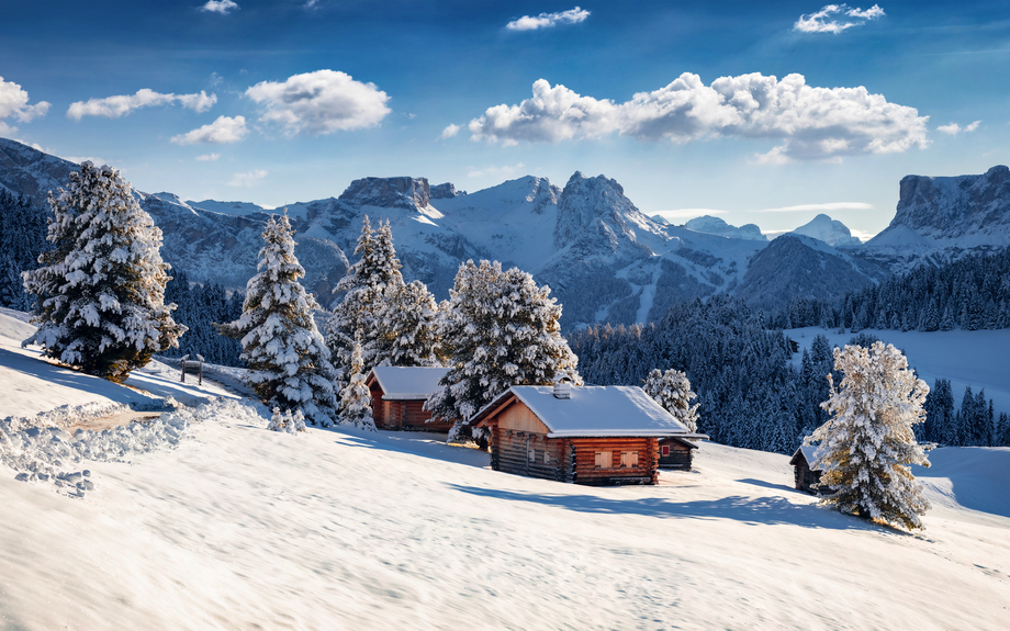 Winterblick auf die Seiser Alm