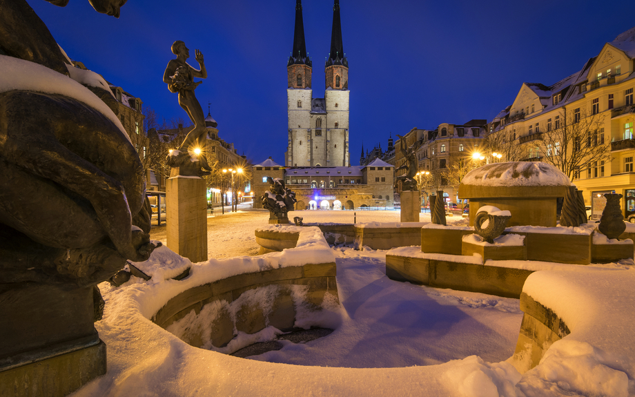 winterliches Halle an der Saale