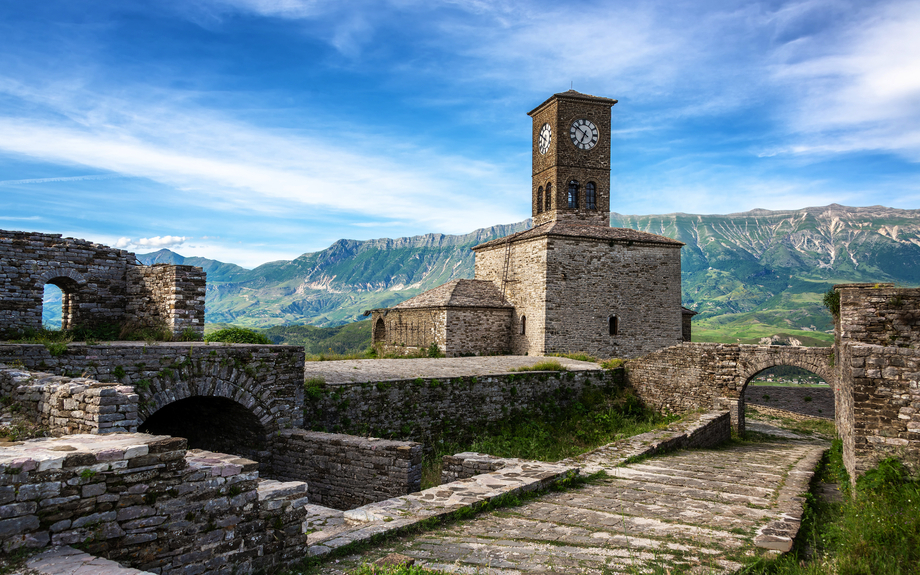 Uhrturm in Gjirokaster,Albanien,