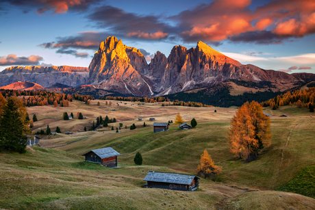 Sonnenuntergang in den Dolomiten
