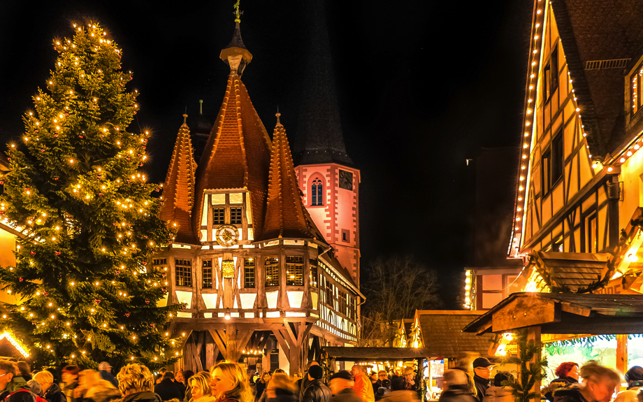 Weihnachtsmarkt in Michelstadt im Odenwald, Deutschland