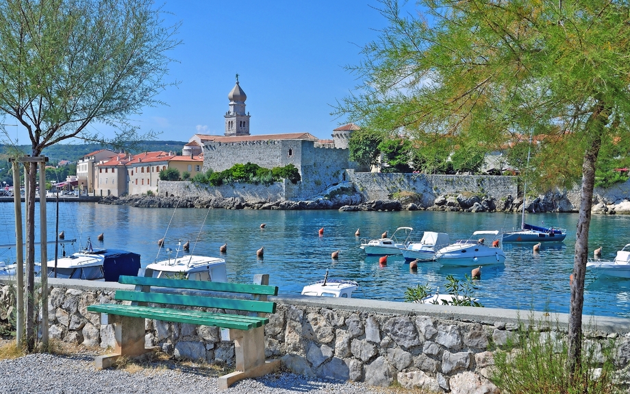 Blick auf Krk-Ort auf der Insel Krk,Adria,Kvarner Bucht,Kroatien